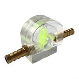 Wasserdurchflussmesser, Acryl-Durchflusssensor für PC-Wasserkühlung und Spindelmotorkühler, Flüssigkeitskühlung mit 6 mm, 8 mm, 10 mm Anschluss für Computer-Wärmerohr und (6 mm)