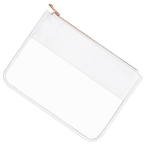 Image of LETGO Clear Makeup Bag Pouch for Travel with Zipper,Clear Cosmetic Bag for Women Waterproof Snacks Bag Stadium Purse Toiletry Bag Bogg Bag Accessories (0-White)