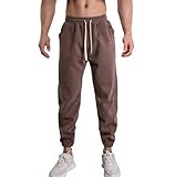 FQZWONG Mens Sweatpants Athletic Training Running Workout Pants Casual Loose Drawstring Elastic Waist Trousers with Pockets（Coffee,Medium