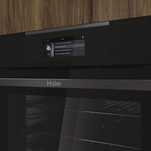 Haier I-TOUCH SERIE 4 HWO60SM5T9BHD Einbaubackofen/Nische 60 cm/Wi-Fi Funktion/Pyrolyse-Reinigung / 14 Funktionen, Schwarz – Bild 4