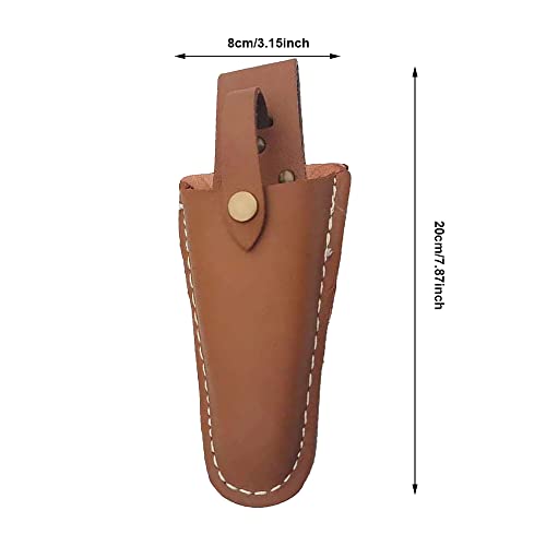 Scissor Pouch Holster with Belt, PU Leather Holster Protective Case Cover for Gardening Pruning Shears, Brown - Image 3