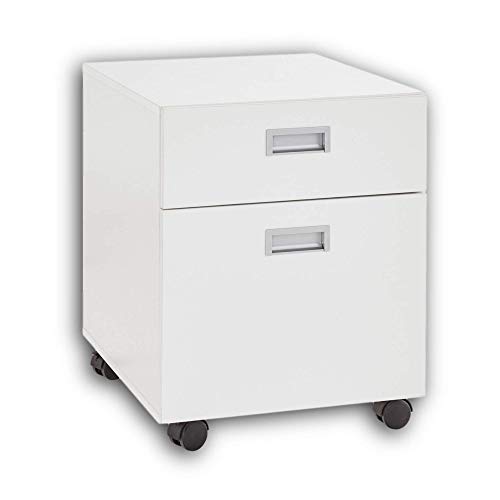 Stella Trading Alaska Cajonera con Ruedas, Tabla de Madera aglomerada, Blanco, B/H/T: ca. 45/55,5/51,5 cm