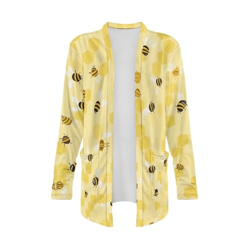 Image of Forchrinse Red Ladybug Cardigan for Women Causal Long Sleeve Open Front Cardigans Sweater Fashion 2024 Fall Coat with Pockets