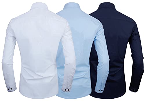 Image of Zombom Men's Combo Regular Fit Cotton Blend Full Sleeve Casual Shirts Pack of 3