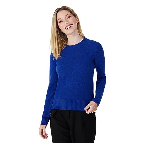 Image of Style Republic 100% Pure Cashmere Long Sleeve Crew Neck Sweater for Women (Royal Blue, Large)