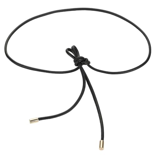 GENPICONG Nudo de Piel de Oveja, Cuerda de Cintura, Cuero de Moda, Cuerda Redonda, cinturón Fino, cinturón pequeño para Mujer, Cierre de Cintura, Cadena Decorativa para Vestido