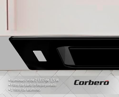 Campana extractora Corberó MAURICIO7575B de cristal negro 5