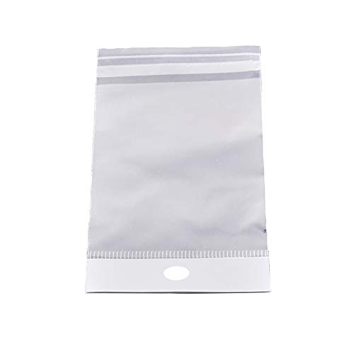 PH PandaHall 1000pcs 9x6cm Clear Plastic Treat Bags with Hanging Header Small Plastic Bag Rectangle Flap Resealable Bags for Jewelry Retail Gift Party Wedding Christmas Birthday Gifts Treat