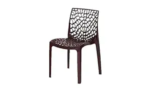 EASYDAY Web Designer Plastic Chair (Set of 1 pc, Brown)