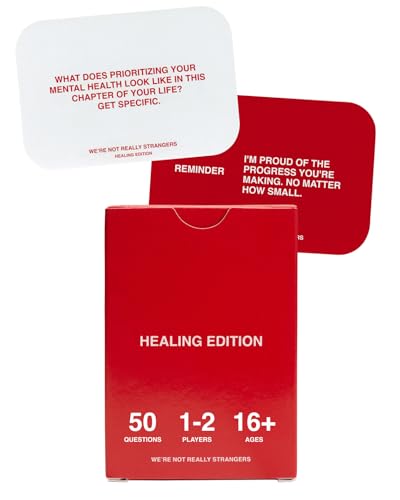 WE'RE NOT REALLY STRANGERS Healing Edition Card Game – 50 Introspective Conversation Cards for Self Love & Emotional Growth - for Singles, Couples, Adults, & Teens, Ages 18+, 1-2 Players