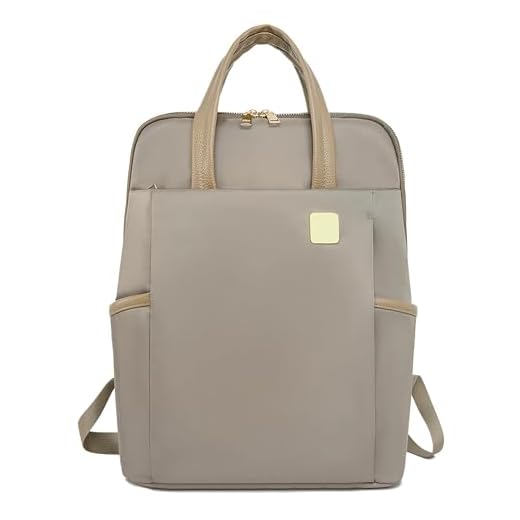 Mochila Feminina em Fino e Leve para Notebook de 13,3 Polegadas para Executiva Casual Universitaria com Nylon Impermeavel (Cinzento)