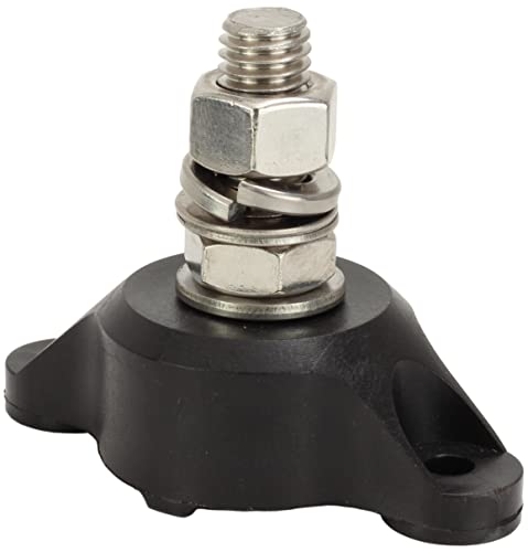 Fastronix 1/2" Single Stud Stainless Steel Junction Block Black