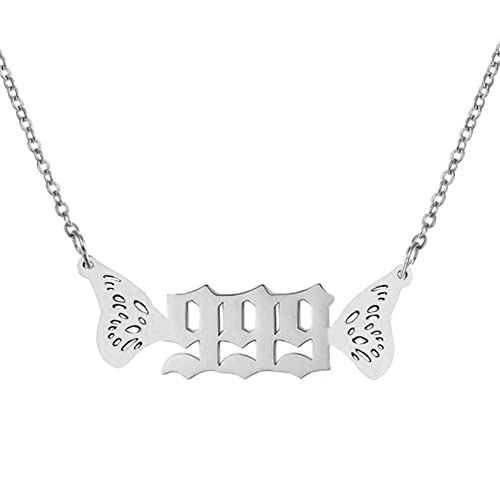 Ailiessy Angel Number Necklace Exquisite Butterfly Wings Number Necklace For Women 111 222 333 444 555 666 777 888 1011 Necklac Numerology Jewelry(Silver 9)