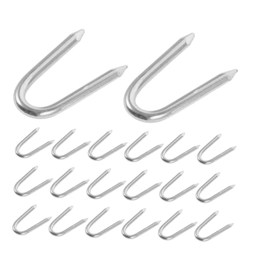 Cabilock Clavos u Forma Para Cercas 200pc Hierro Fuerte Sujetador Para Malla De Alambre Granjas y Jardines