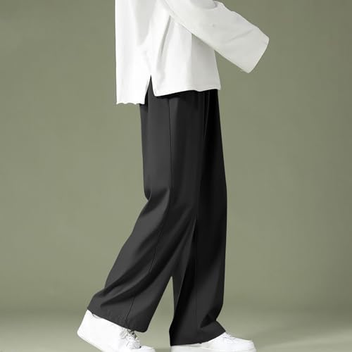 Mens Casual Pants Big and Tall Stretch Waist Baggy Straight Leg Pant Lightweight Comfy Summer Beach Pant with Pockets2