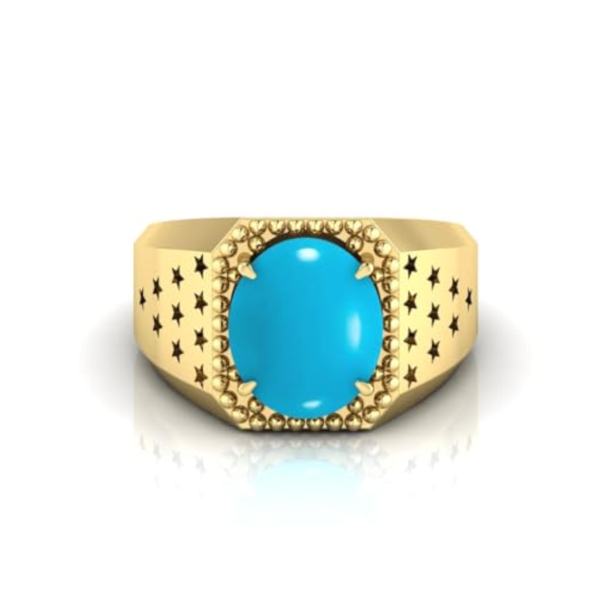 7.25 Ratti Firoza Adjustable Ring, Unisex with Lab Certification