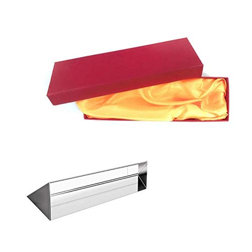 Mribo Optical Glass Triangular Prism, 6 Inches Crystal Rainbow Maker for Photography Science Experiments Physics Teaching Light Spectrum