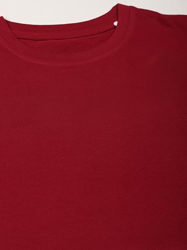 Image of KiddoPanti Girls 100% Cotton Solid Drop Shoulder Half Sleeve Round Neck Crop Tee
