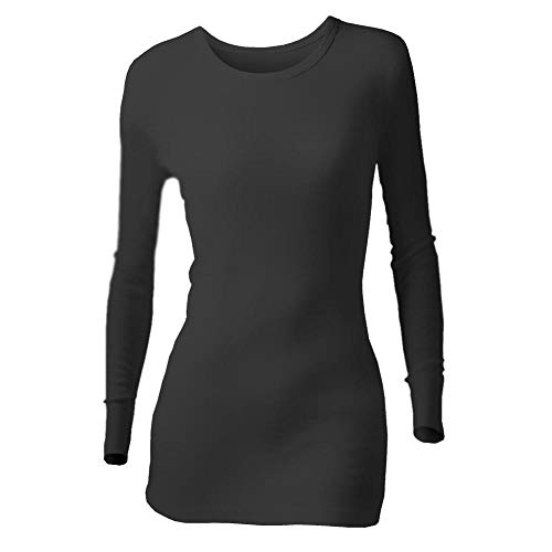 HEAT HOLDERS Thermal Underwear Long Sleeve Brushed Vest Women's Size Small (S-Black)