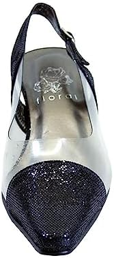 Floral Zora (DP634) Women's Wide Width Evening Dress Slingback Shoes Black 7.5 | Image 1