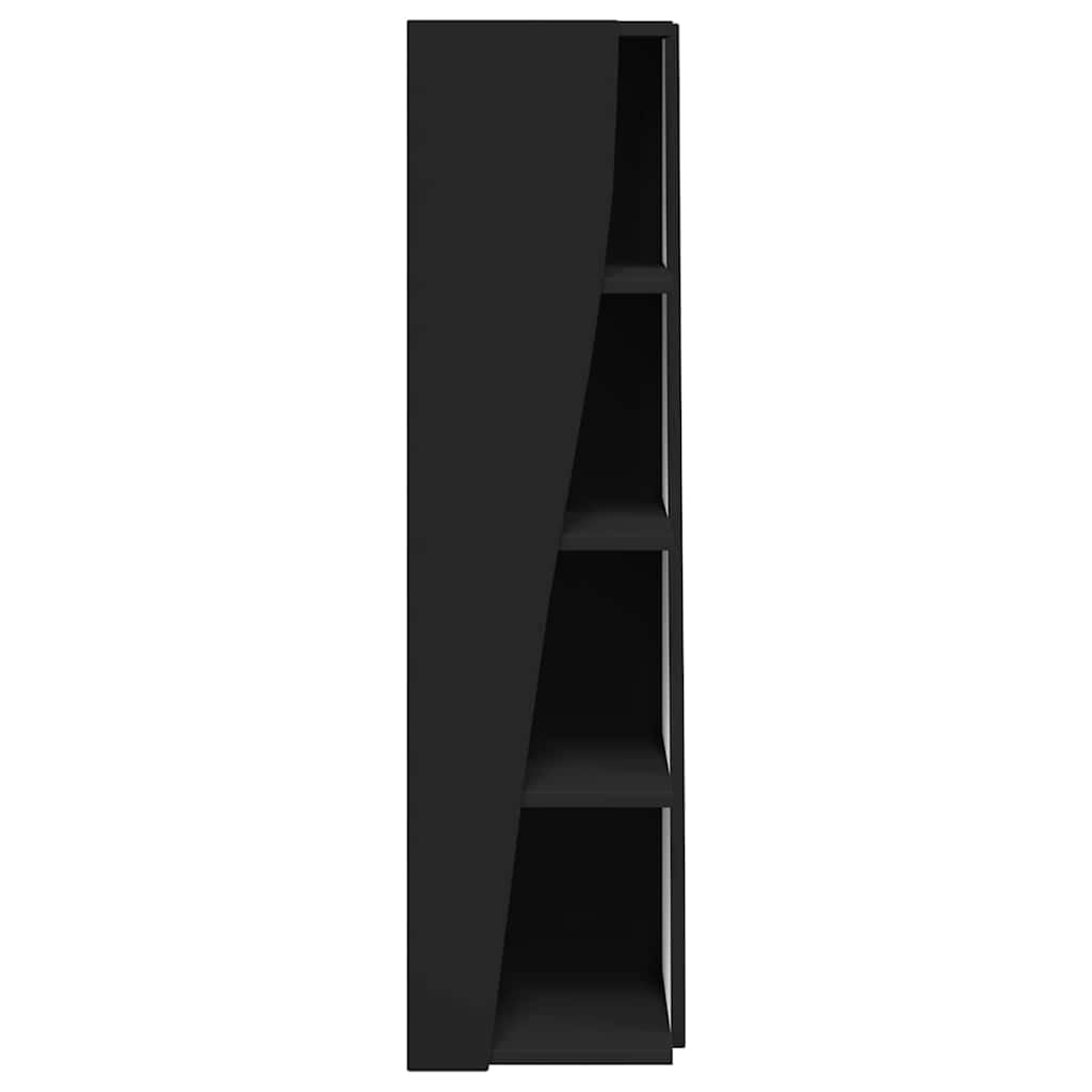Armario esquinero negro 27,5 x 27 x 102 cm madera 4 compartimentos