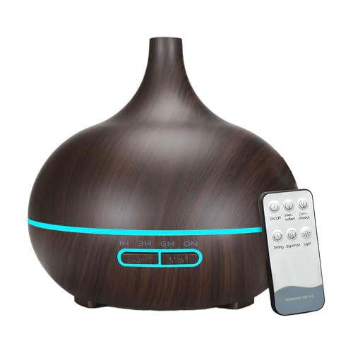 USB オイルディフューザー - 550ml 大容量デザイン、7 色の LED ムード照明、充電式バッテリー動作 |ホームオフィス、書斎、小さなアパート向けのアロマミスト加湿器