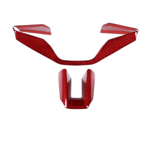 Embellecedor de fibra de carbono para volante de coche, compatible con Porsche Panamera rojo