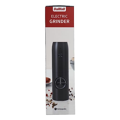 Electric Rechargeable Grinder, Dallfoll Pepper And Salt Mill Battery-Operated With Bright Led Light, Adjusted Coarseness, One-Hand Operated Automatic Grinder #TOP7