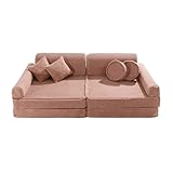 MEOWBABY Sofá para Niños, Aesthetic, Rosa Empolvado