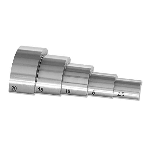 YUSHI 5 Step Calibration Block (Curved 2.5/5/10/15/20mm,1018 Steel,Nickel-Plated)