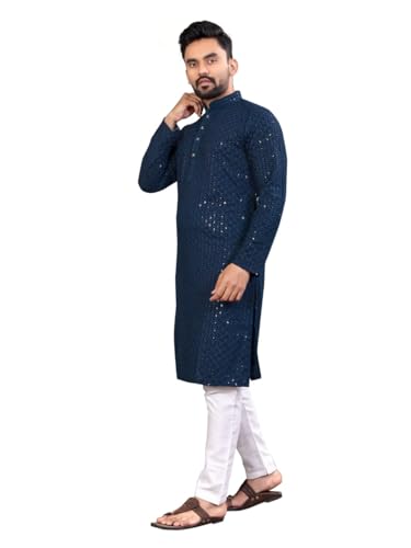 Image of Regular Fit Men's Cotton Rayon Kurta and Payjama Set WITH Elegant Design For Wedding, Parties, Festivals, Family Functions