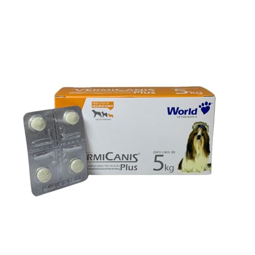 VermiCanis Plus Vermífugo World para Cães de 5Kg - Blíster 4 Comprimidos