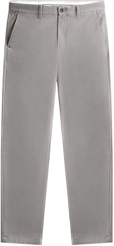Tommy Hilfiger Men's Denton Brushed Marl Straight Fit Chinos, Grey (Hydrogen Grey), 32W/34L