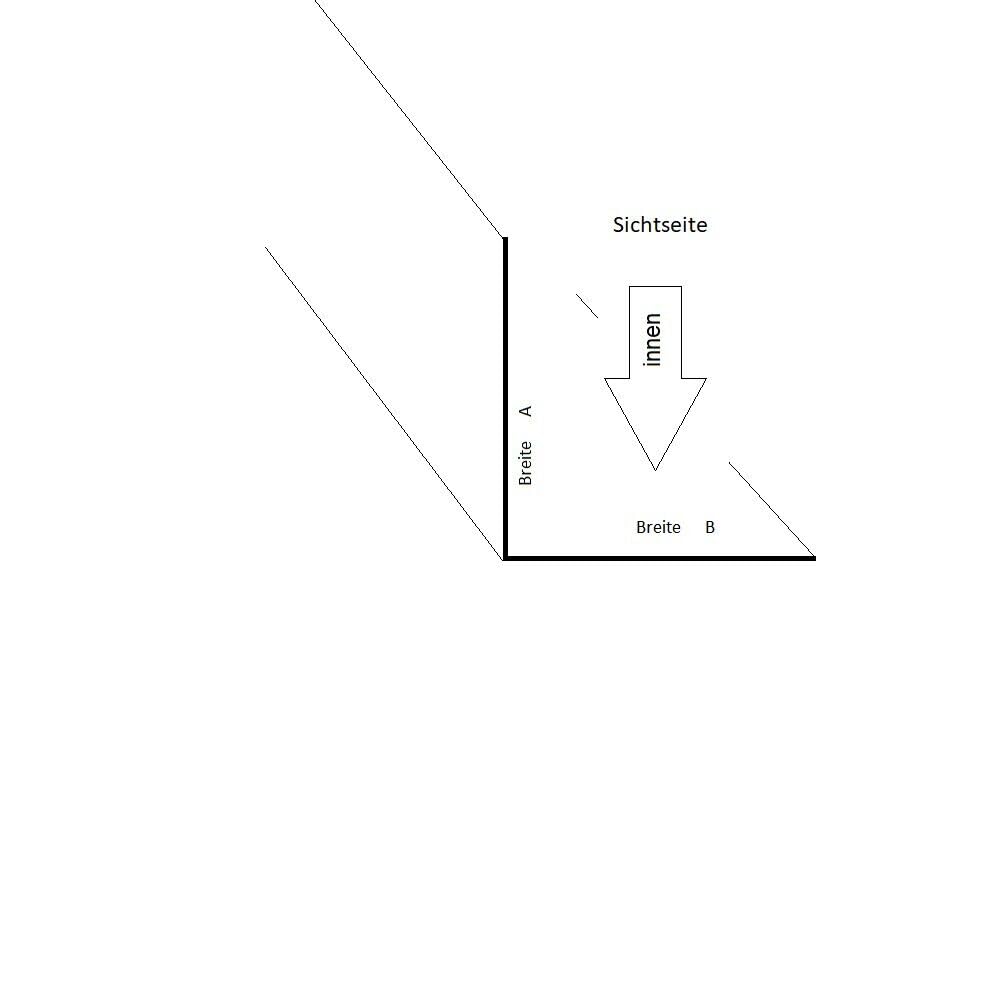 Alu Winkelprofil Innen Anthrazitgrau farbig beschichtet L-Profil RAL 7016 Dekor Innen, Größe: 2000 mm, Stil: 20 x 20 mm