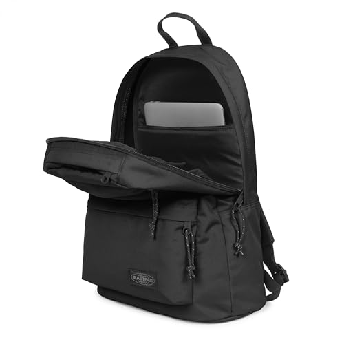 Image of EASTPAK Padded Double - 24L Squared Backpack with Dual Front Pockets, 13 inch Laptop Sleeve, Bottle Holder & Padded Straps, Black