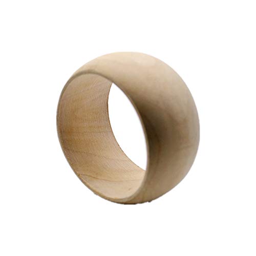 Round DIY Natural Wooden Large Bangles Handmade Ethnic Wood Cuff Bracelet Vintage Simple Round Natural Wooden Chunky Bracelet for Women Jewelry-Brown White3