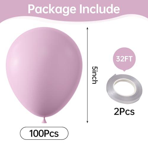Image of KALOR Pastel Pink Balloons,100 Pcs 5 Inch Mini Matte Latex Balloons for Balloon Garland Arch, Birthday Decoration, Wedding Party, Baby Shower Decorations