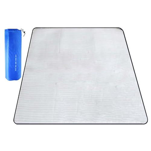 Alfombrilla de camping plegable de 200 x 200 cm, película de aluminio + sábana de dormir de EVA para exteriores, manta impermeable con aislamiento de aluminio para parque, jardín, césped, playa