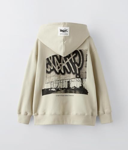 Image of Alan Jones Clothing Boys Oversize Hoodie with Placement Print | Full Sleeve Sweatshirt for Kids & Teens | Age 6-16 Years