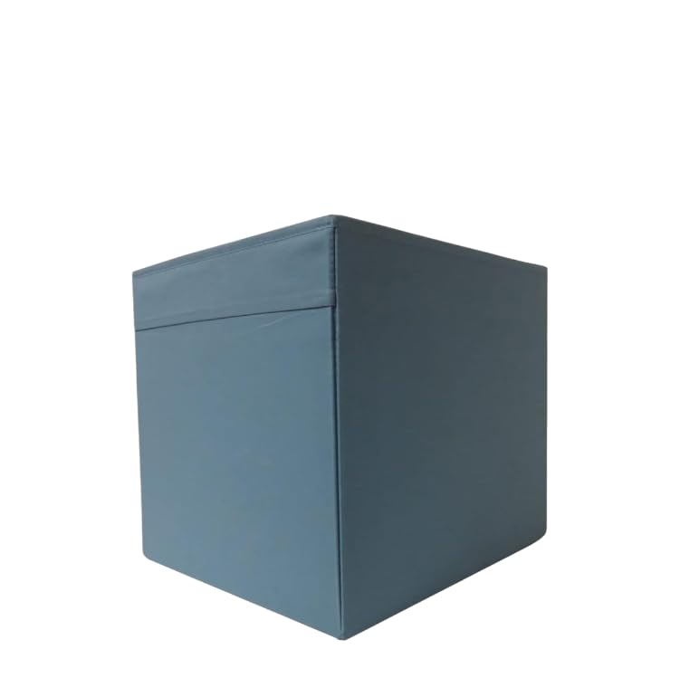 HOME BLEND Drona Storage Box – Foldable Fabric Cube Organizer with Handle (Pack of 4, Dark Blue, 33x38x33cm)