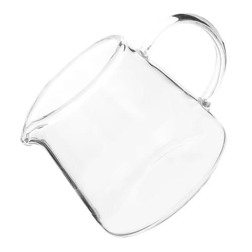 Glass Milk Cup Coffee Mugs Water Pitcher Clear Coffee Mug Syrup Clear Container Sauce Pitcher Cream Pitcher with Handle Glass Cream Pitcher Coffee Creamer Dispenser Creamer Pitcher HOLIDYOYO