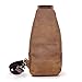 Le'aokuu Men Fashion Casual Tea Designer Travel Hiking Crossbody Chest Sling Bag Rig One Shoulder Strap Bag Men Leather 8015