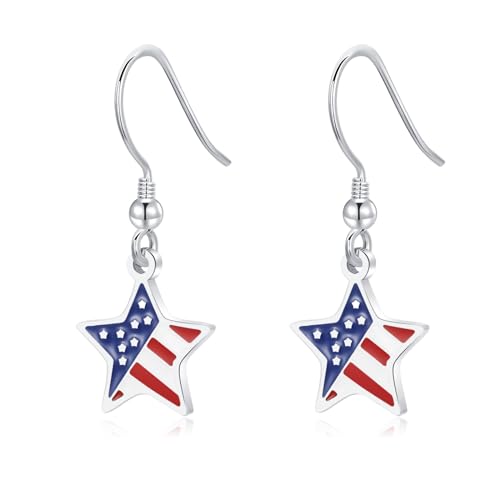 4th of July Earrings for Women American Flag Patriotic Theme Red White and Blue USA Jewerly Gifts