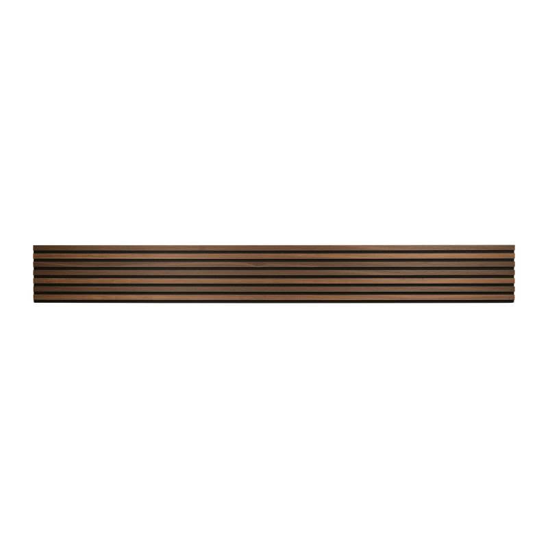 DECOON Panneau tasseaux bois 250 x 30 x 1cm - Lamelles chêne foncé véritable fond noir - 0,75m²