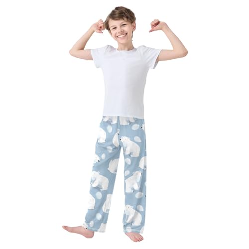 Bear and Ice Boys Long Pants Soft Trousers Elastic Waist Kids Lounge Bottoms with Pockets S-XL2
