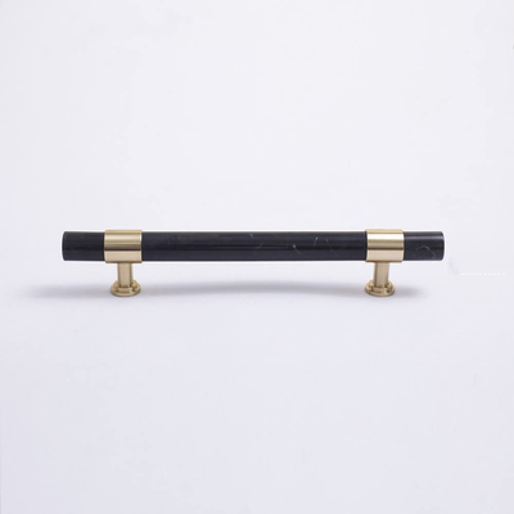 Boutons de meuble en marbre noir pour relooker un buffet de salon