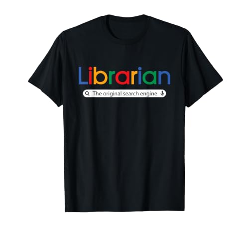 The Original Search Engine - School Librarian Library Books T-Shirt, Men, Black, 3X-Large