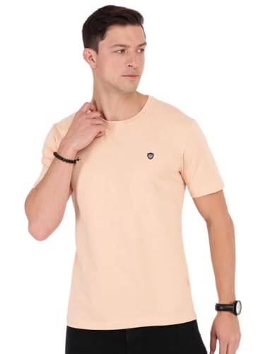 Image of Macroman M-Series Smartz Basics Half Sleeve Round Neck Stretch T-Shirt for Men, Cotton Blend (Pack of 1)