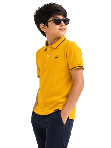 Image of Cloth Theory Boys Solid Polo T-Shirt | Cotton Half Sleeve Polo Neck Tee | Regular Fit Casual Shirt for Kids | Comfortable Everyday & Summer Wear | 2-3 to 15-16 Years