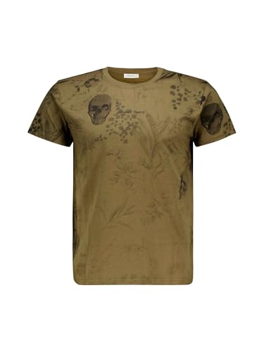Deeluxe T-Shirt en 100% Coton à imprimé végétal et têtes de Mort intégrées T-Shirt Botanical...